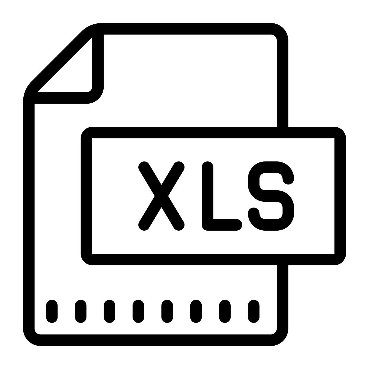 cute outline style xls icon