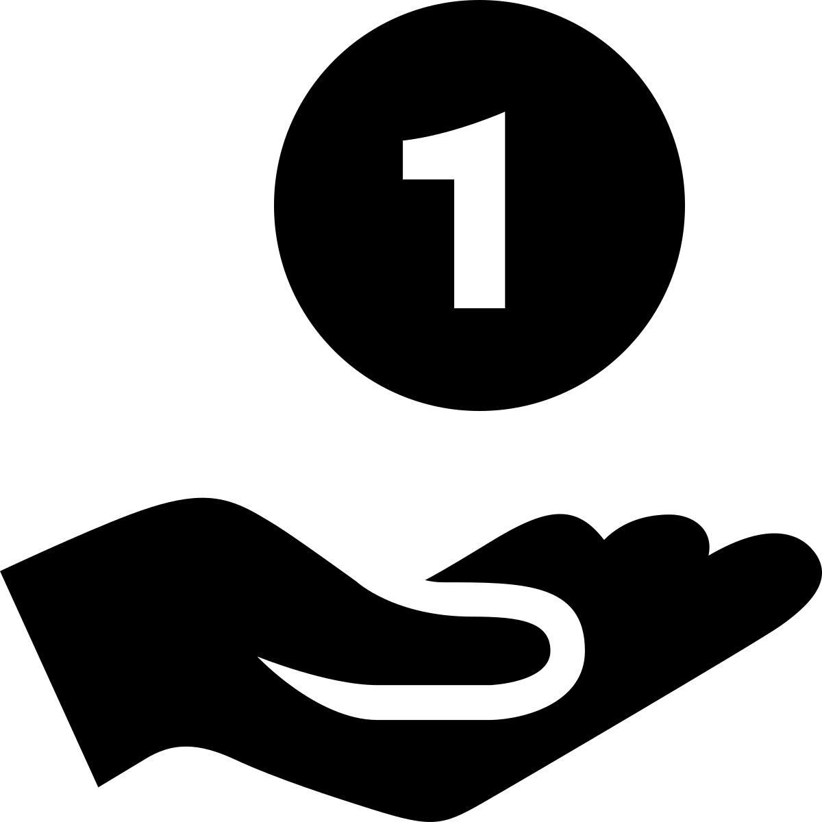 ice cream style coin in hand icon