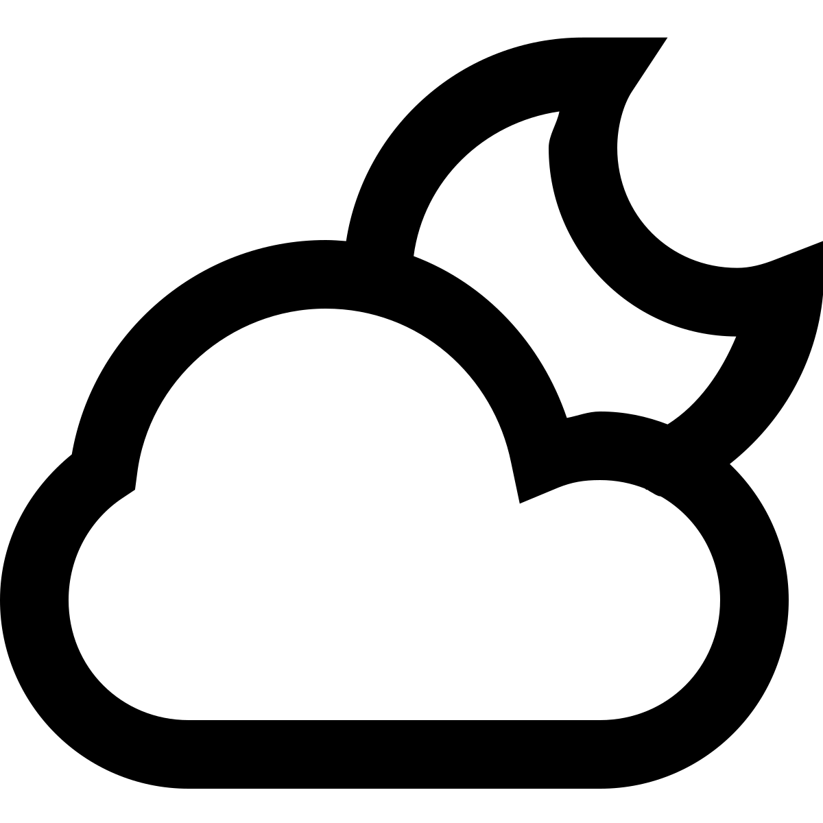 ice cream style partly cloudy night icon