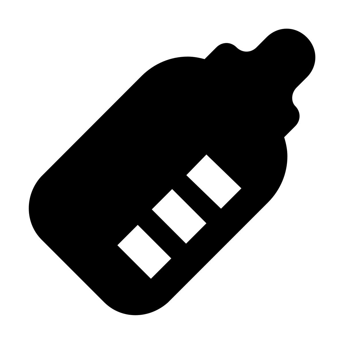 material filled style baby bottle icon