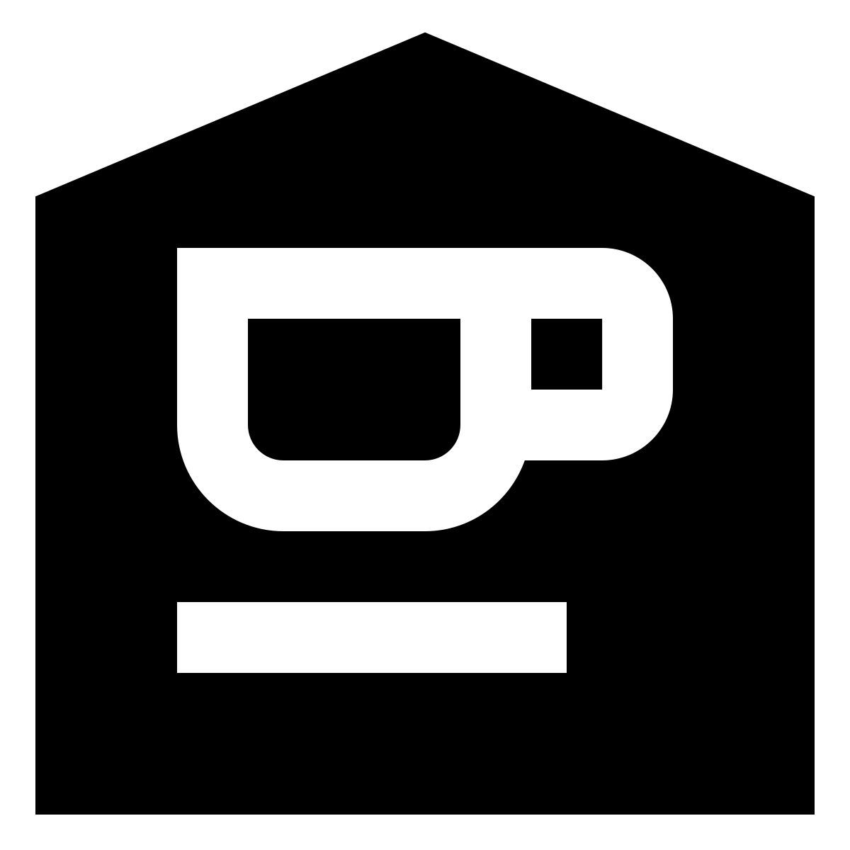 material filled style edificio de cafetería icon