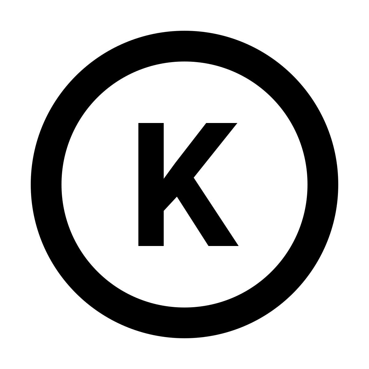 material filled style circled k icon