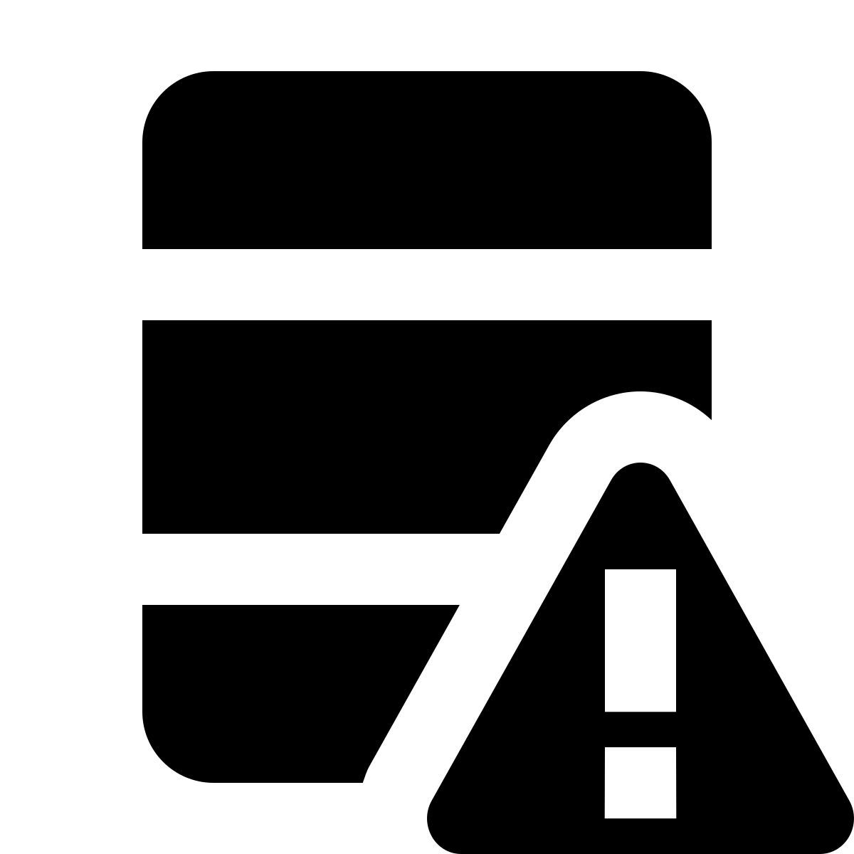 material filled style erreur de la base de données icon