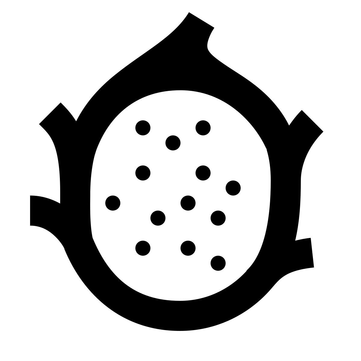 material filled style fruta del dragón icon