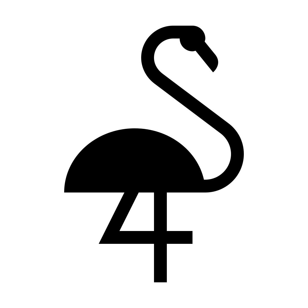 material filled style flamingo icon