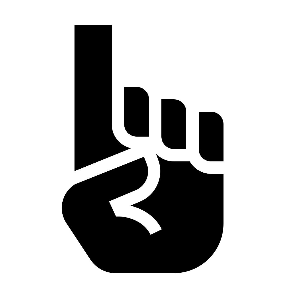 material filled style foam fingers icon
