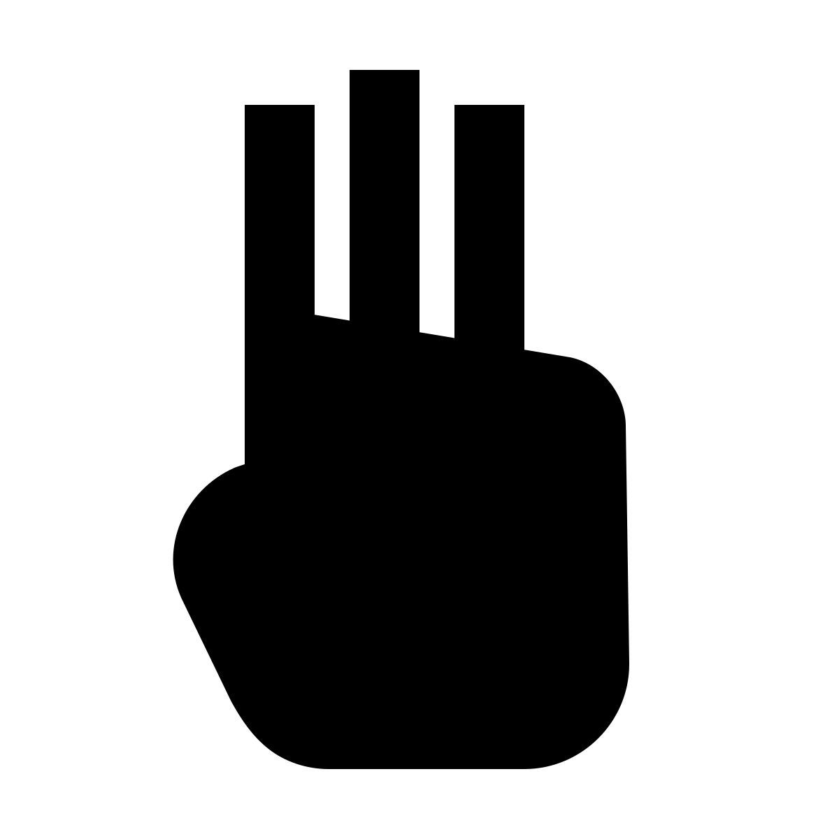 material filled style cuatro dedos icon