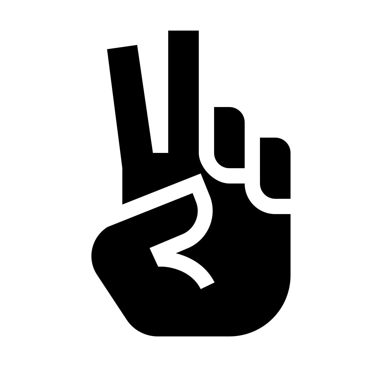 material filled style dedos señal de paz icon