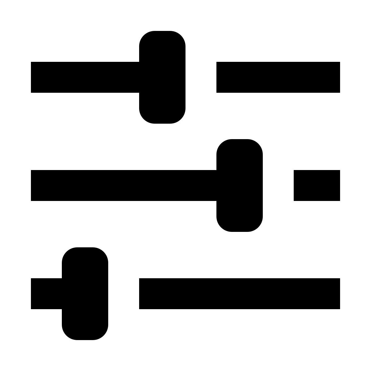 material filled style réglages horizontal icon