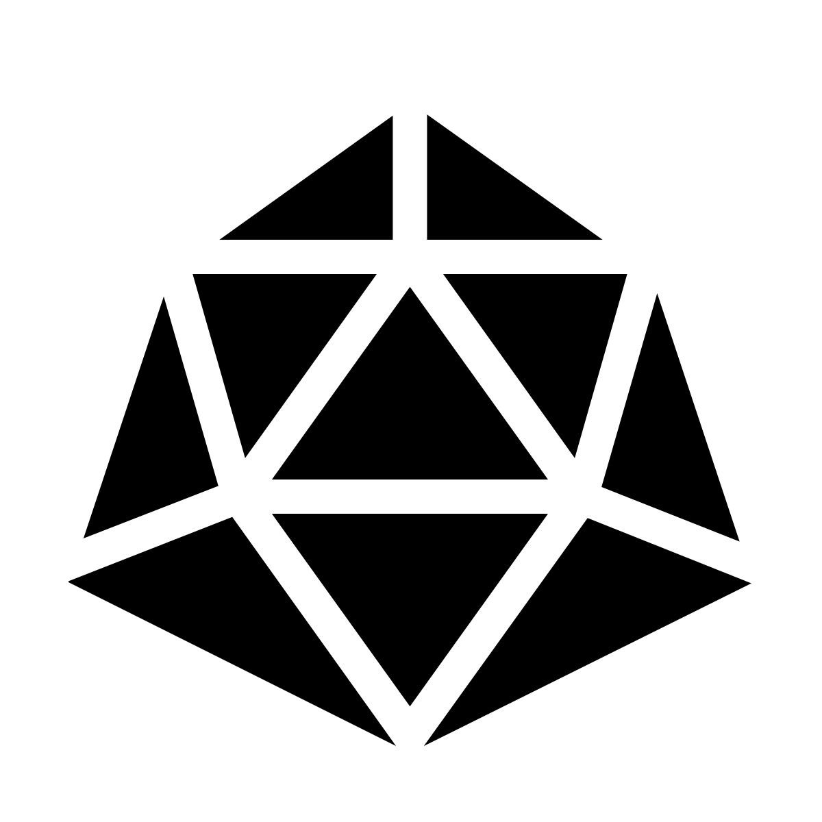 material filled style icosaedro icon