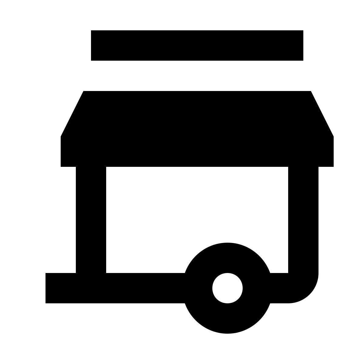 material filled style kiosk auf rädern icon