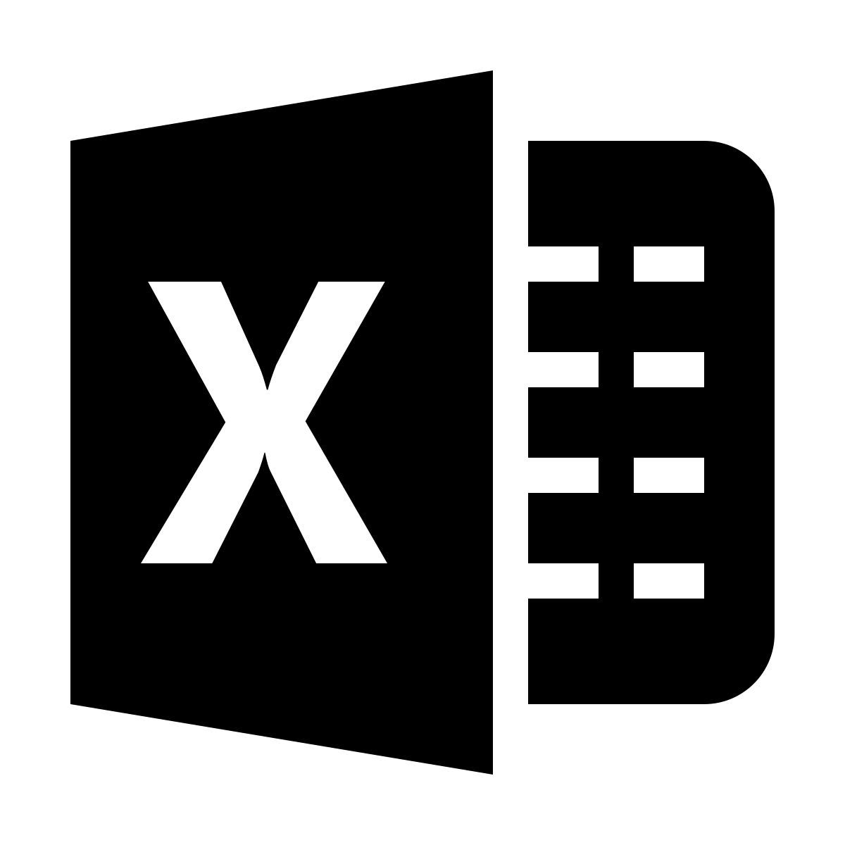 material filled style ms excel icon