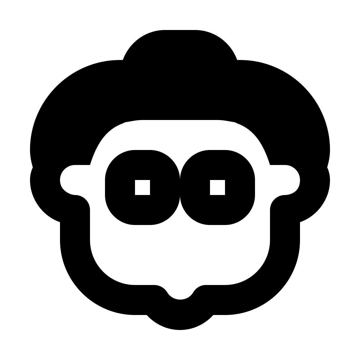 material filled style old woman icon