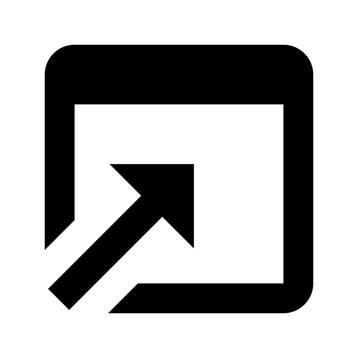 material filled style apri in finestra icon