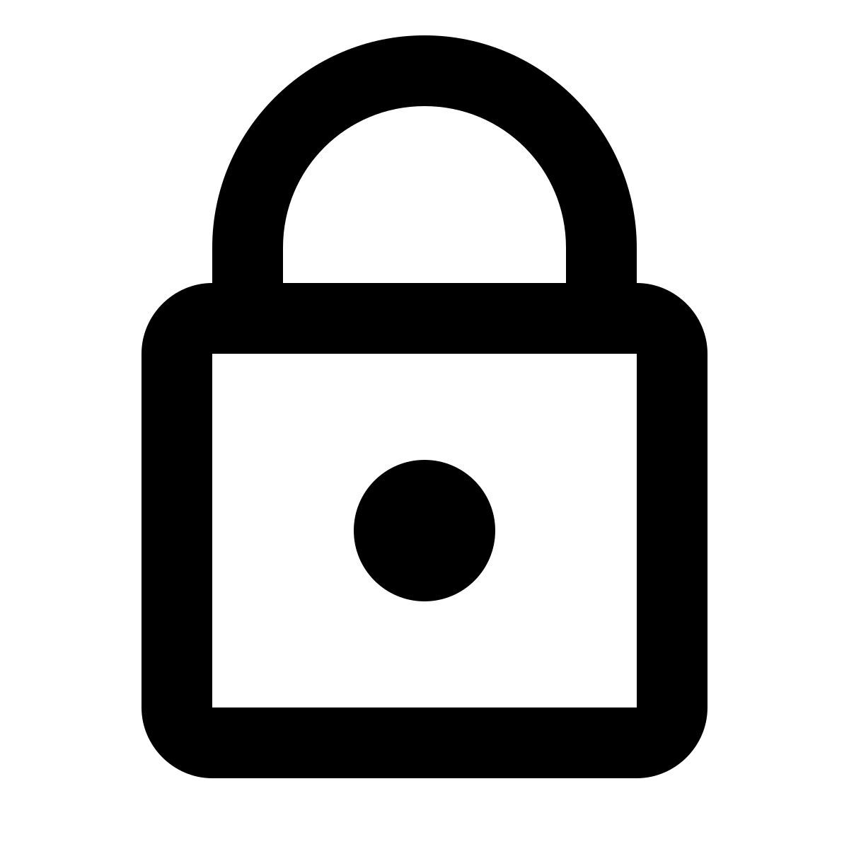 material filled style padlock outline icon