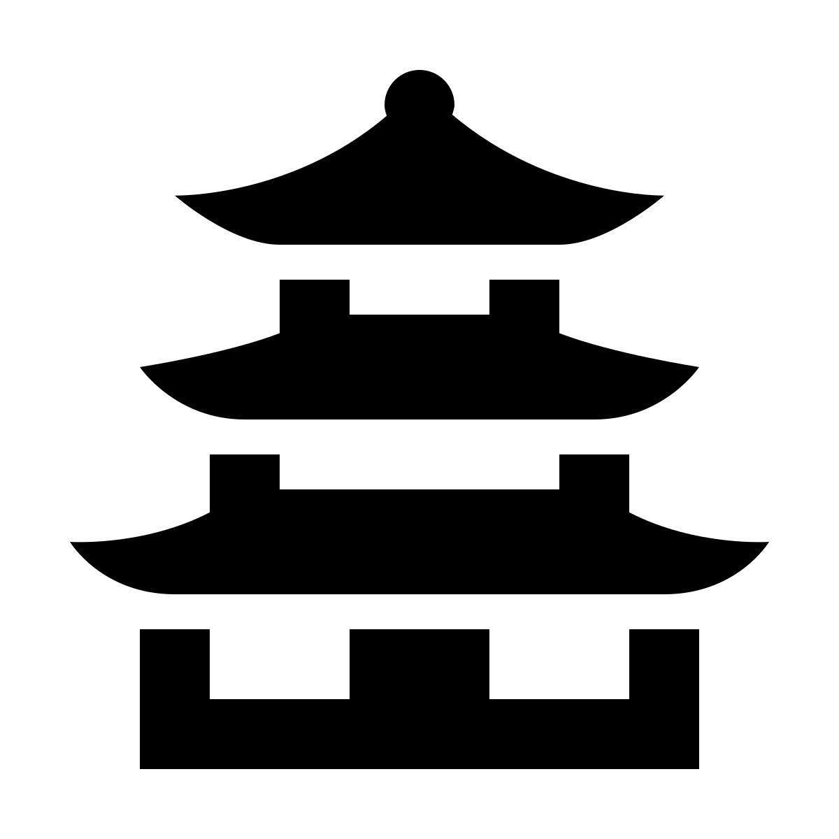 material filled style pagoda icon