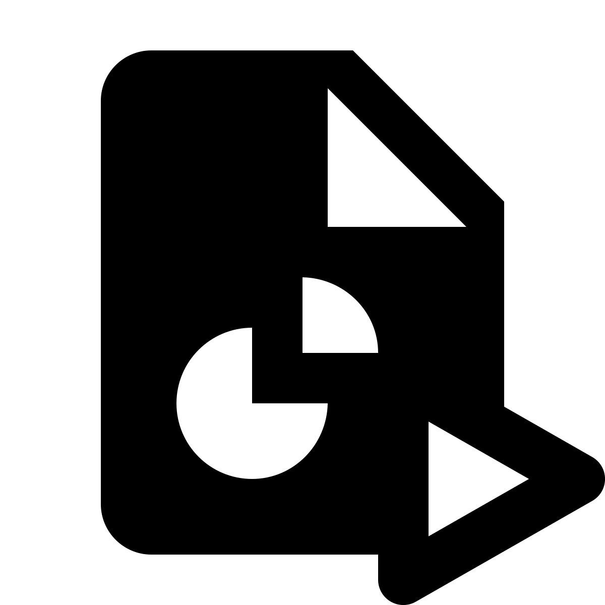 material filled style play pie chart report icon