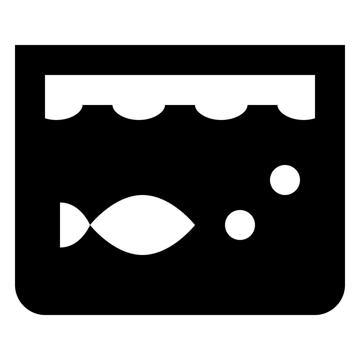 material filled style 직사각형 수족관 icon