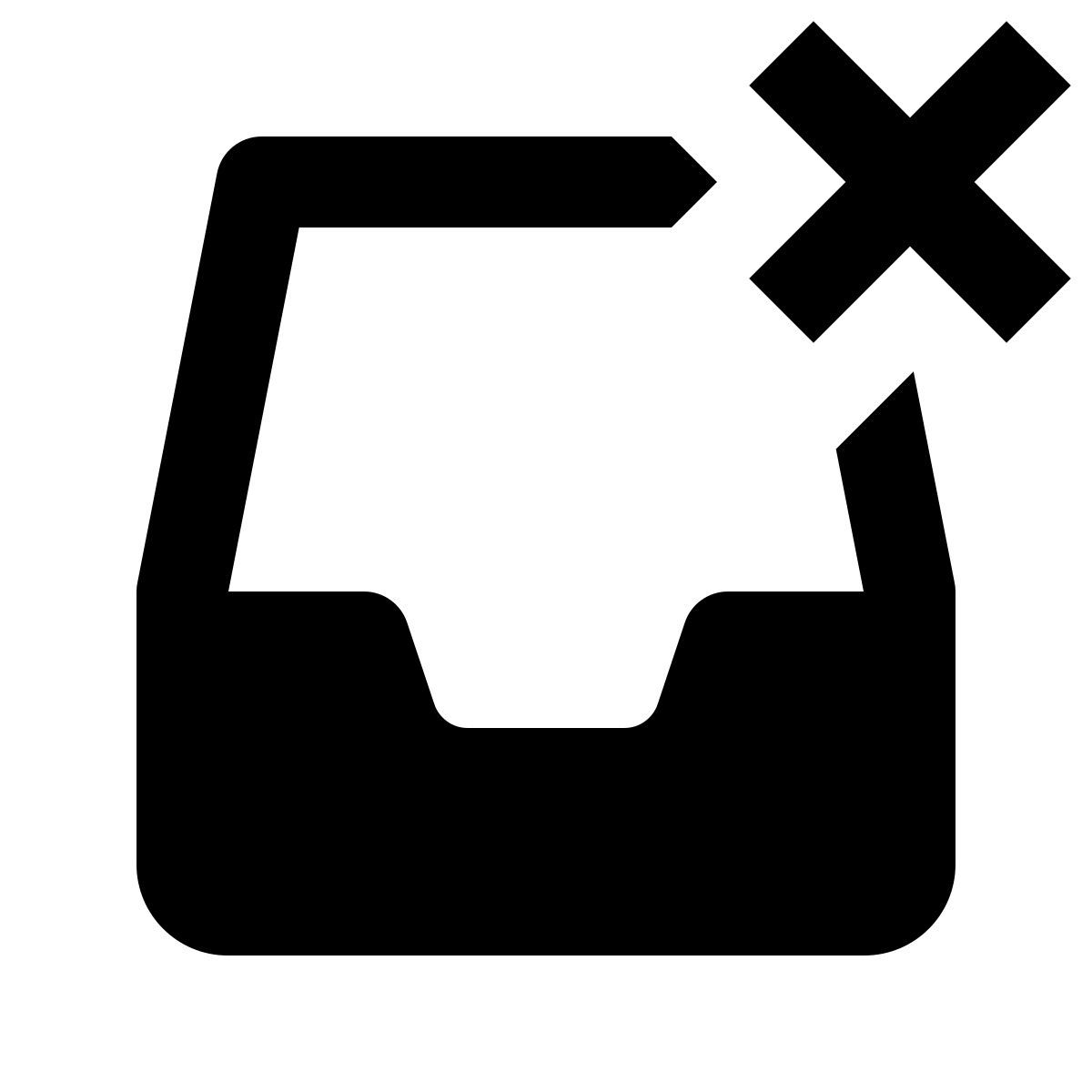 material filled style supprimer de la boîte de réception icon