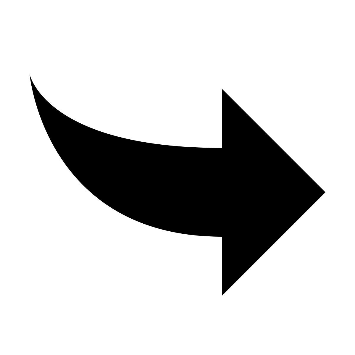 material filled style curved arrow icon