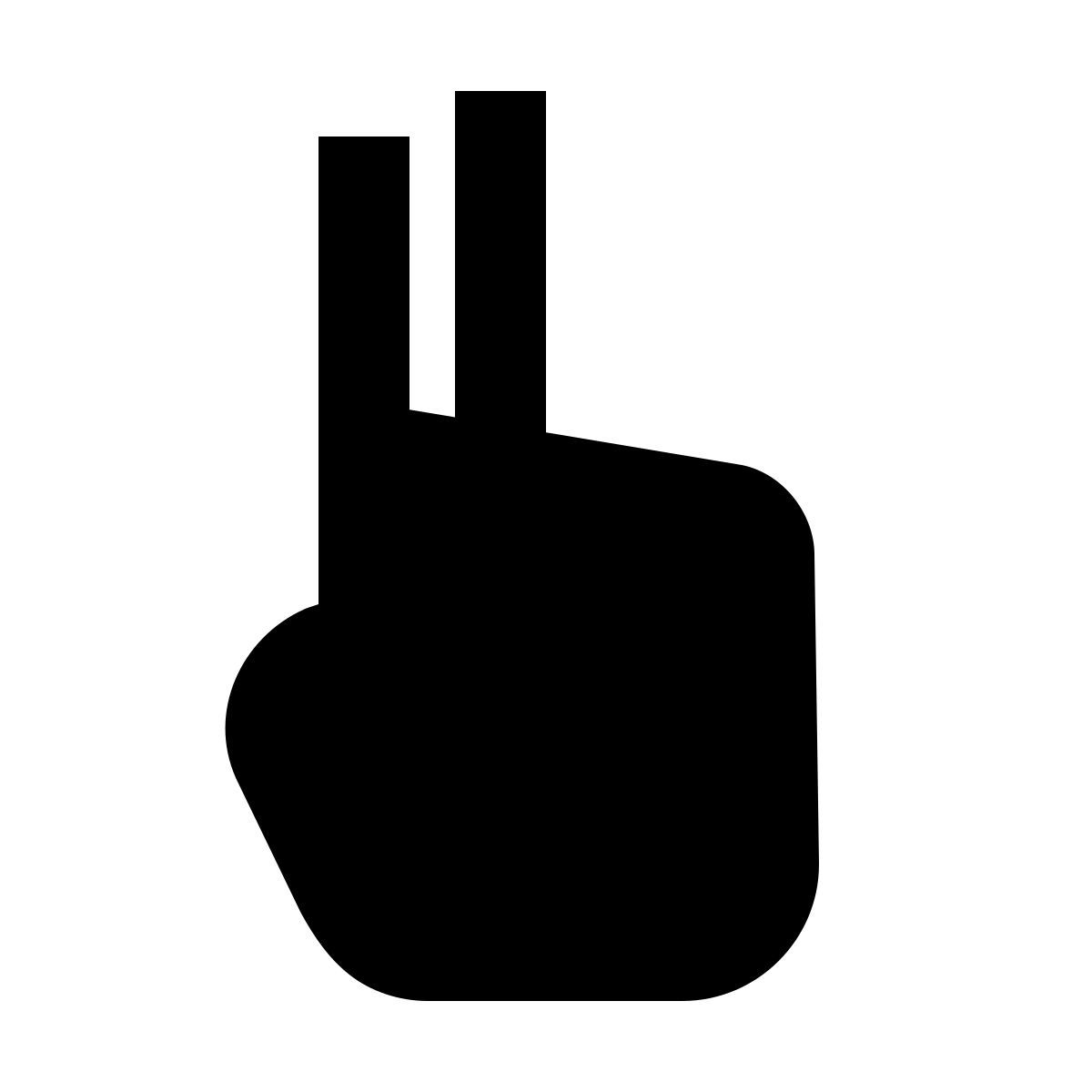 material filled style tres dedos icon