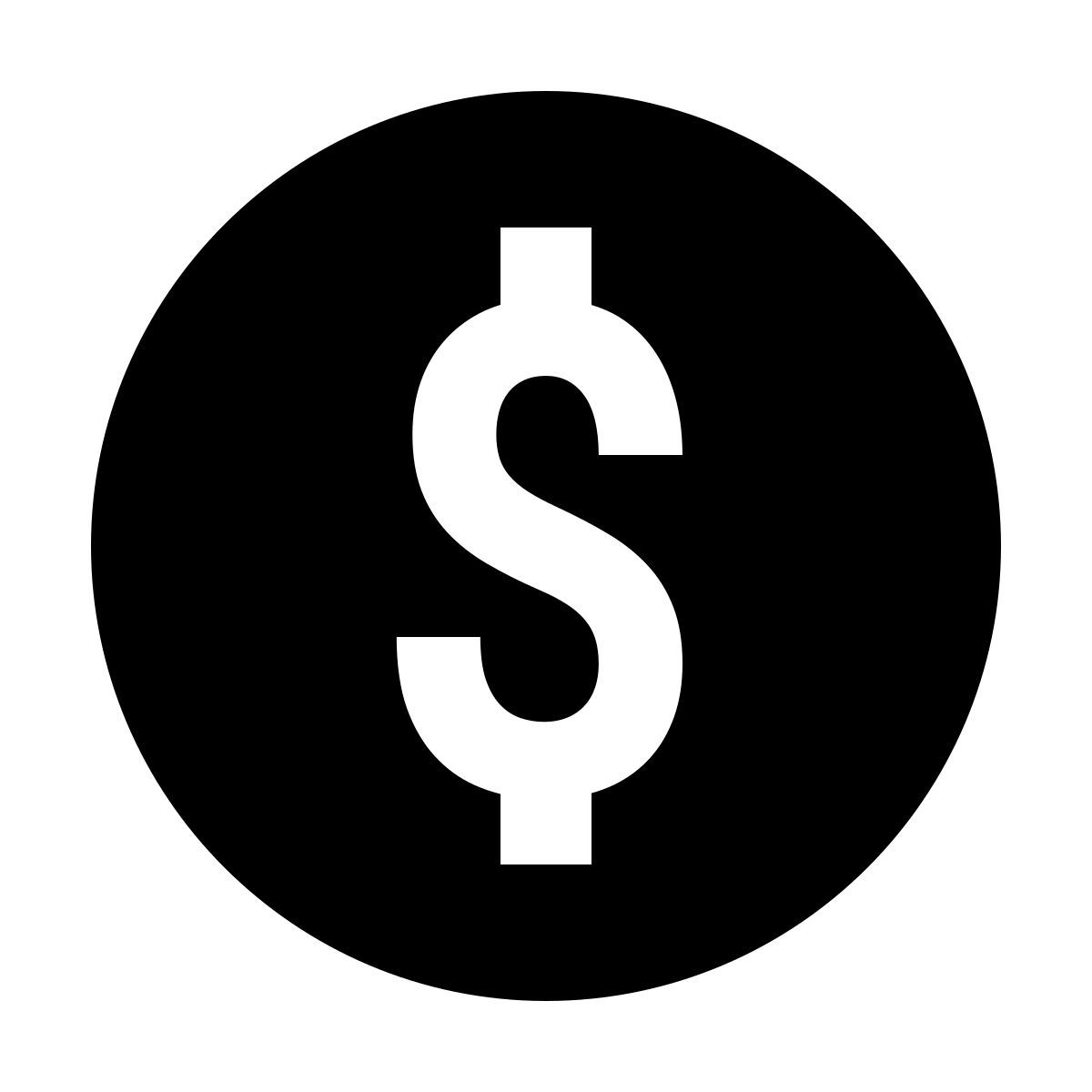 material filled style noi dollari cerchiati icon