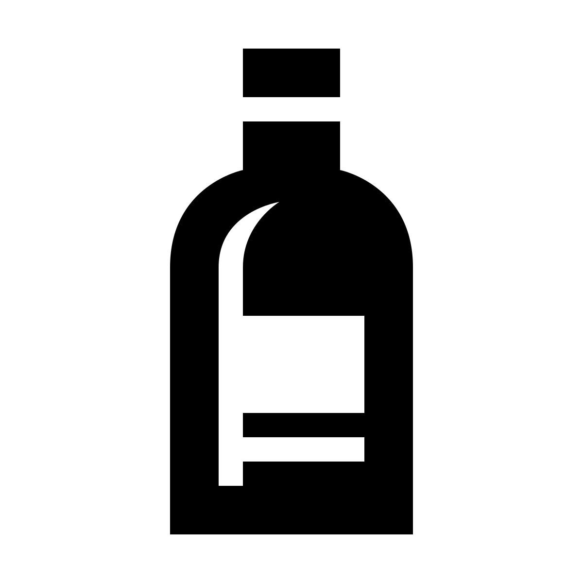 material filled style wine bottle icon