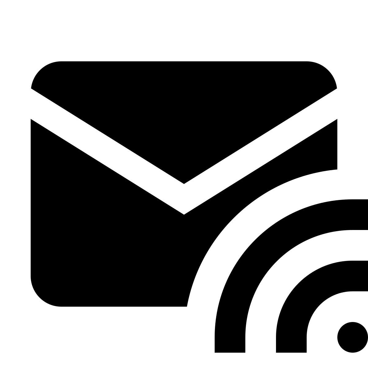 material filled style wireless mail access icon