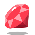 Ruby Programming Language icon in Arcade Style