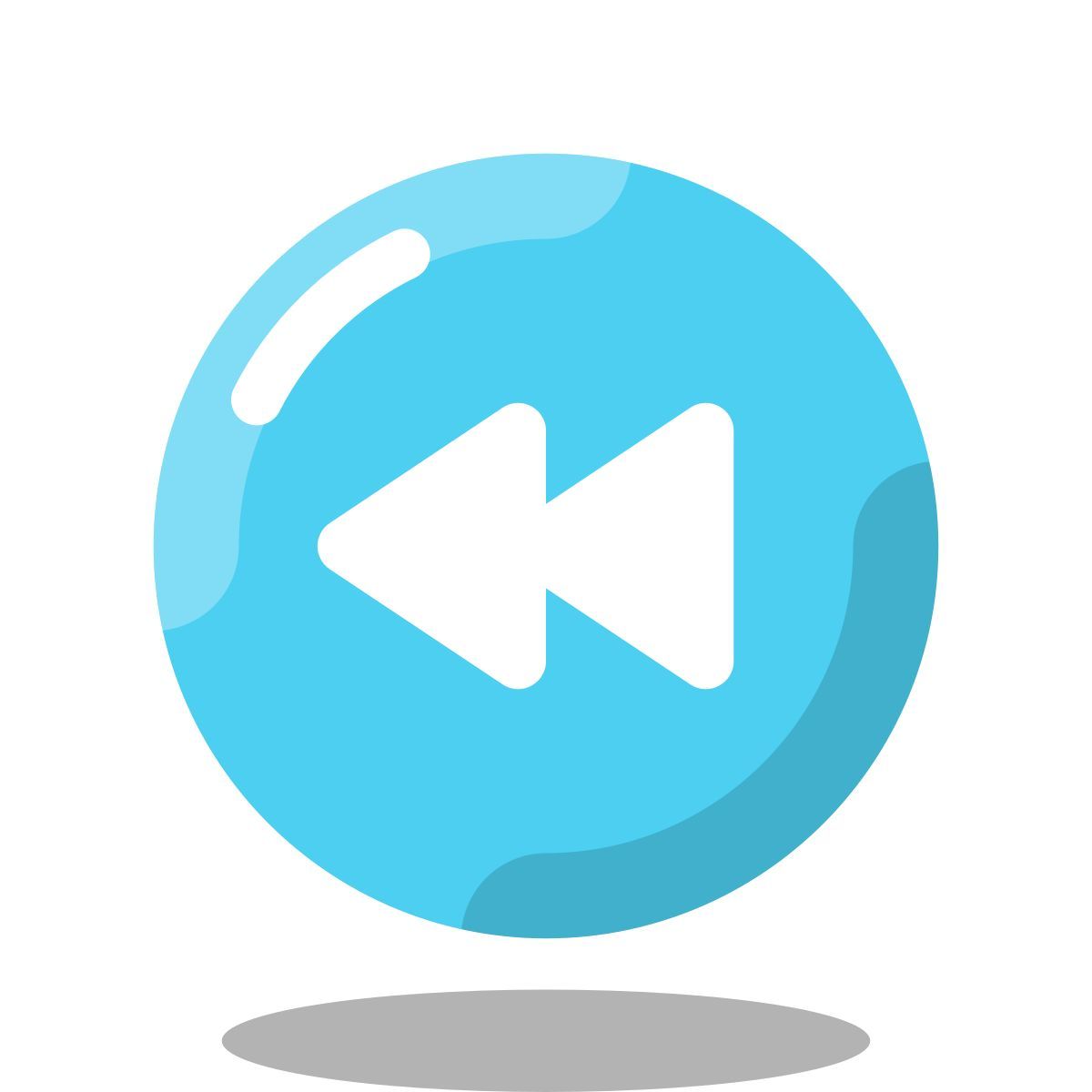 arcade style rewind button round icon