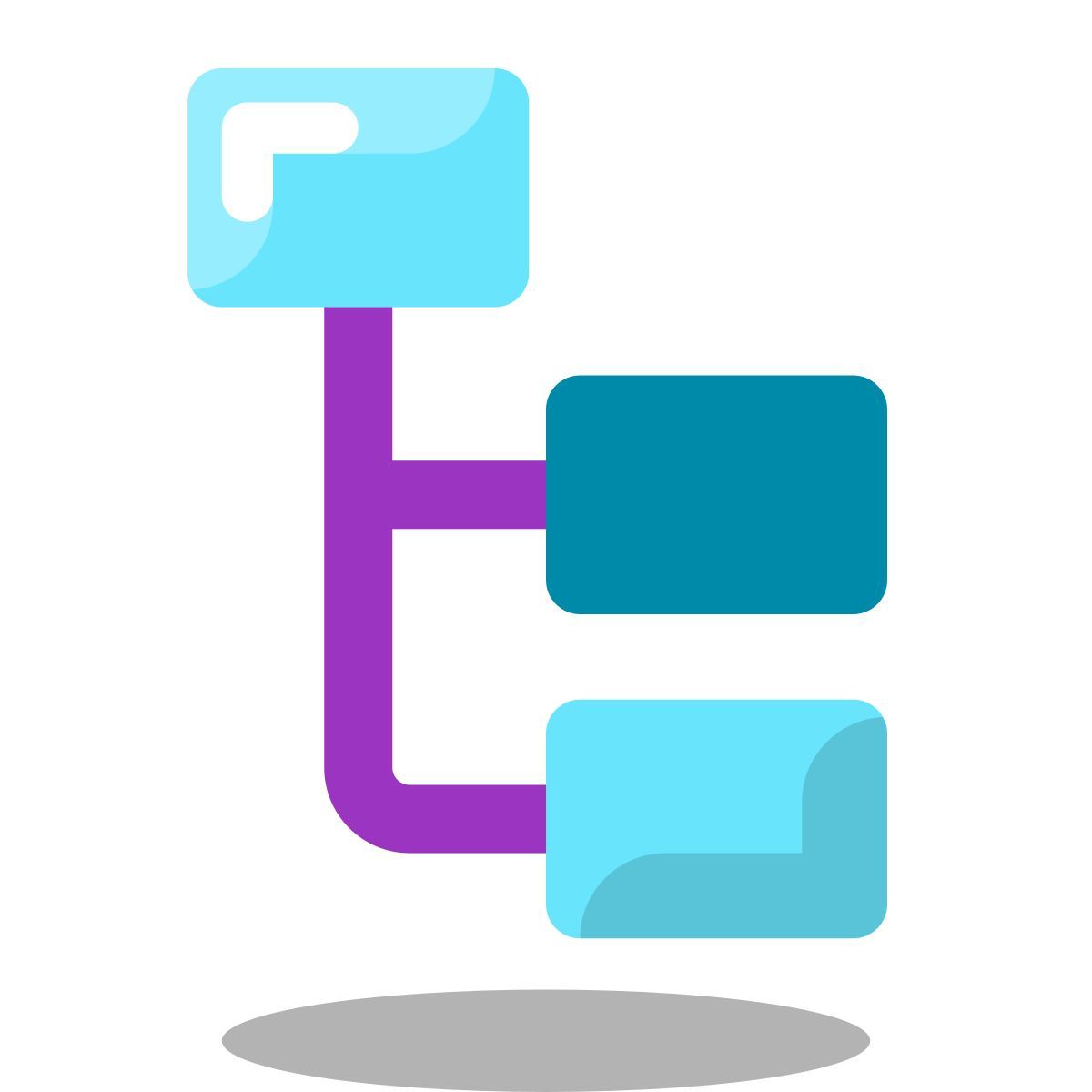 arcade style 堆积的组织结构图突出显示第一个节点 icon