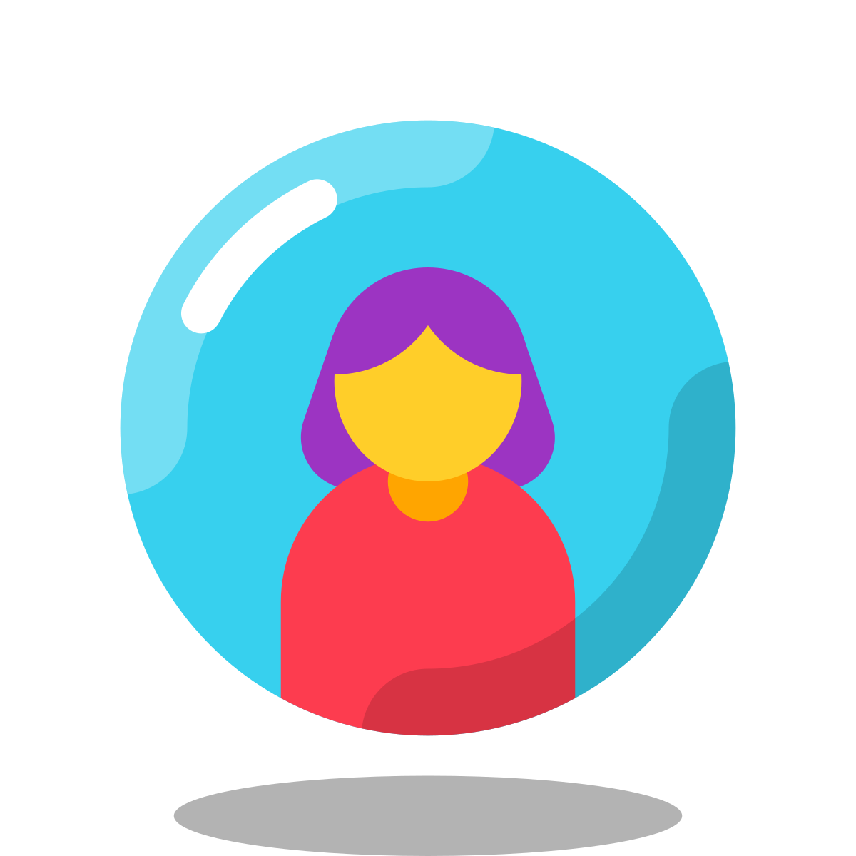 arcade style user female circle icon