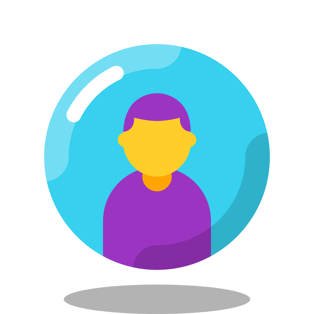 arcade style user male circle icon