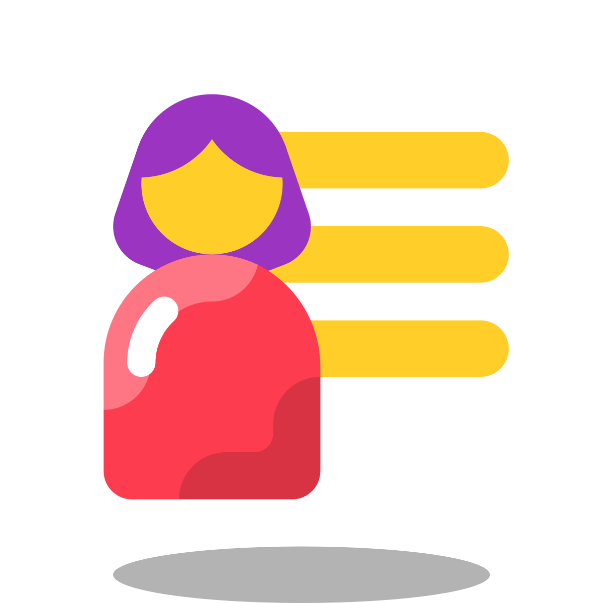 arcade style user menu female icon