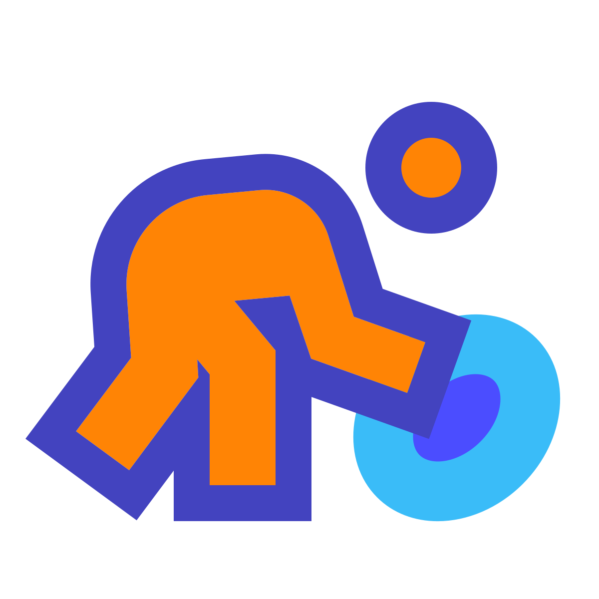 avantgarde style american football player icon