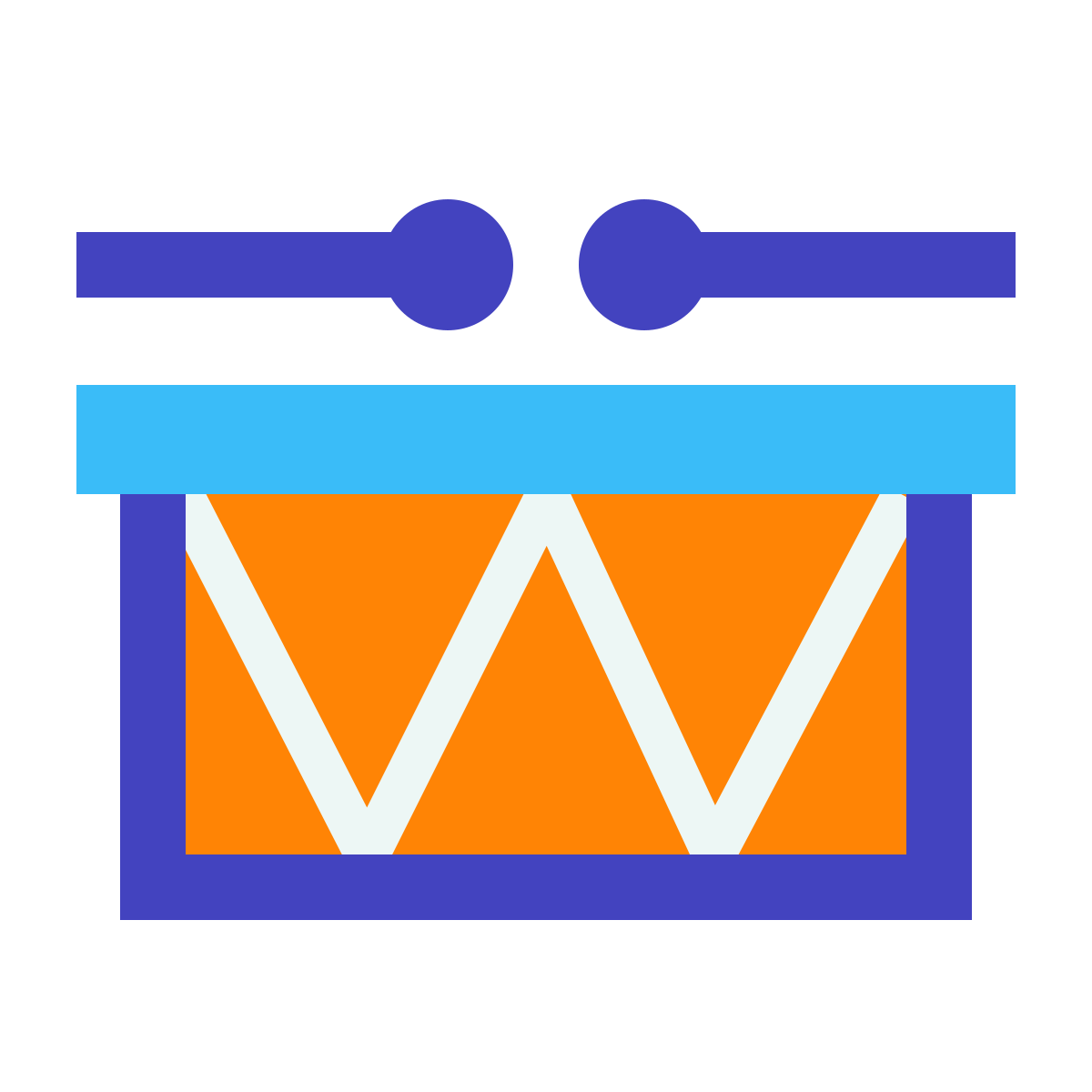 avantgarde style bass drum icon