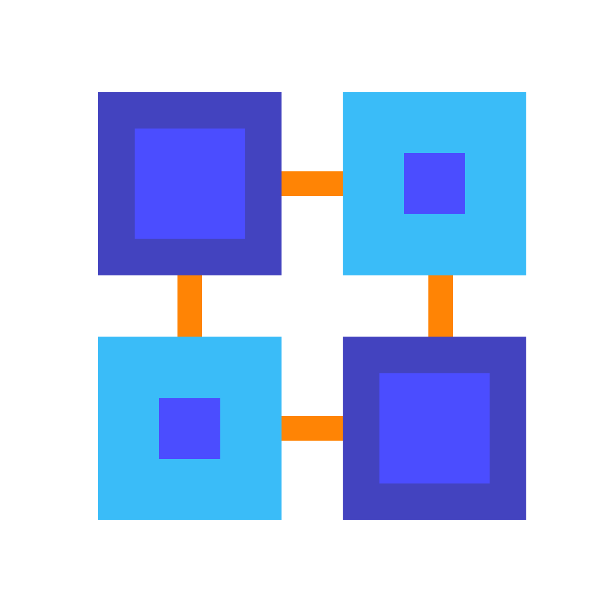 avantgarde style blockchain technology icon