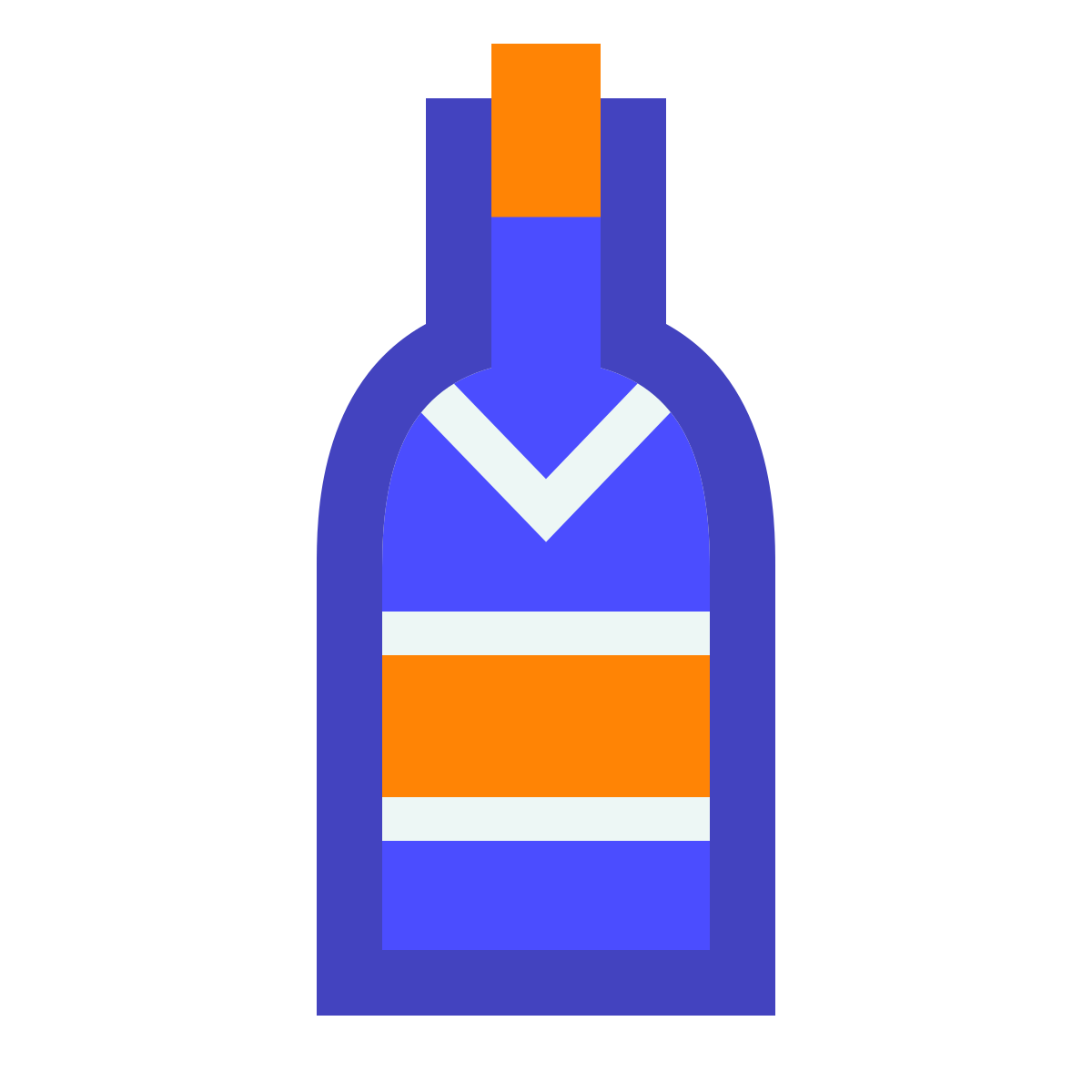 avantgarde style champagne bottle icon