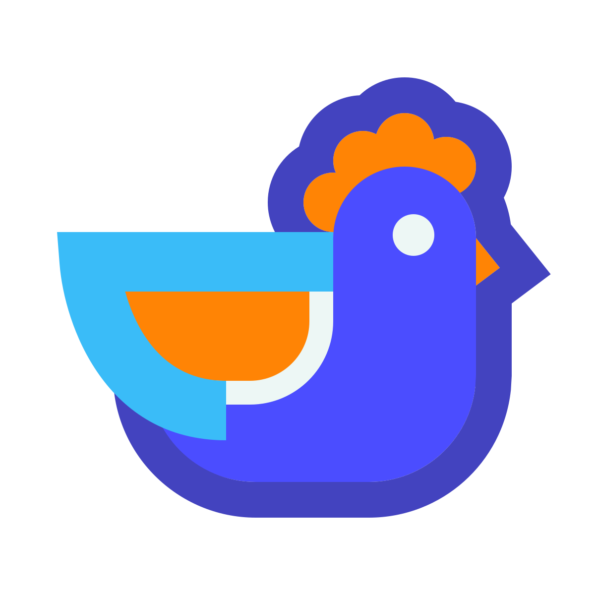 avantgarde style chicken icon
