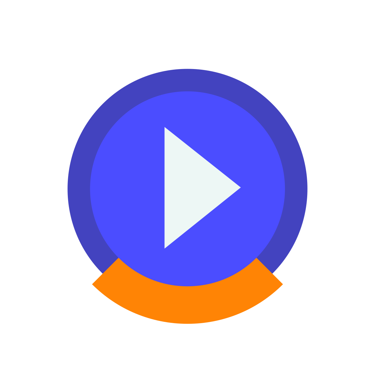 avantgarde style circled play icon