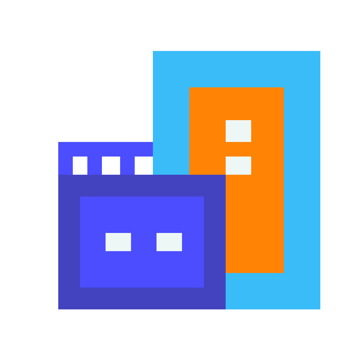 avantgarde style city buildings icon