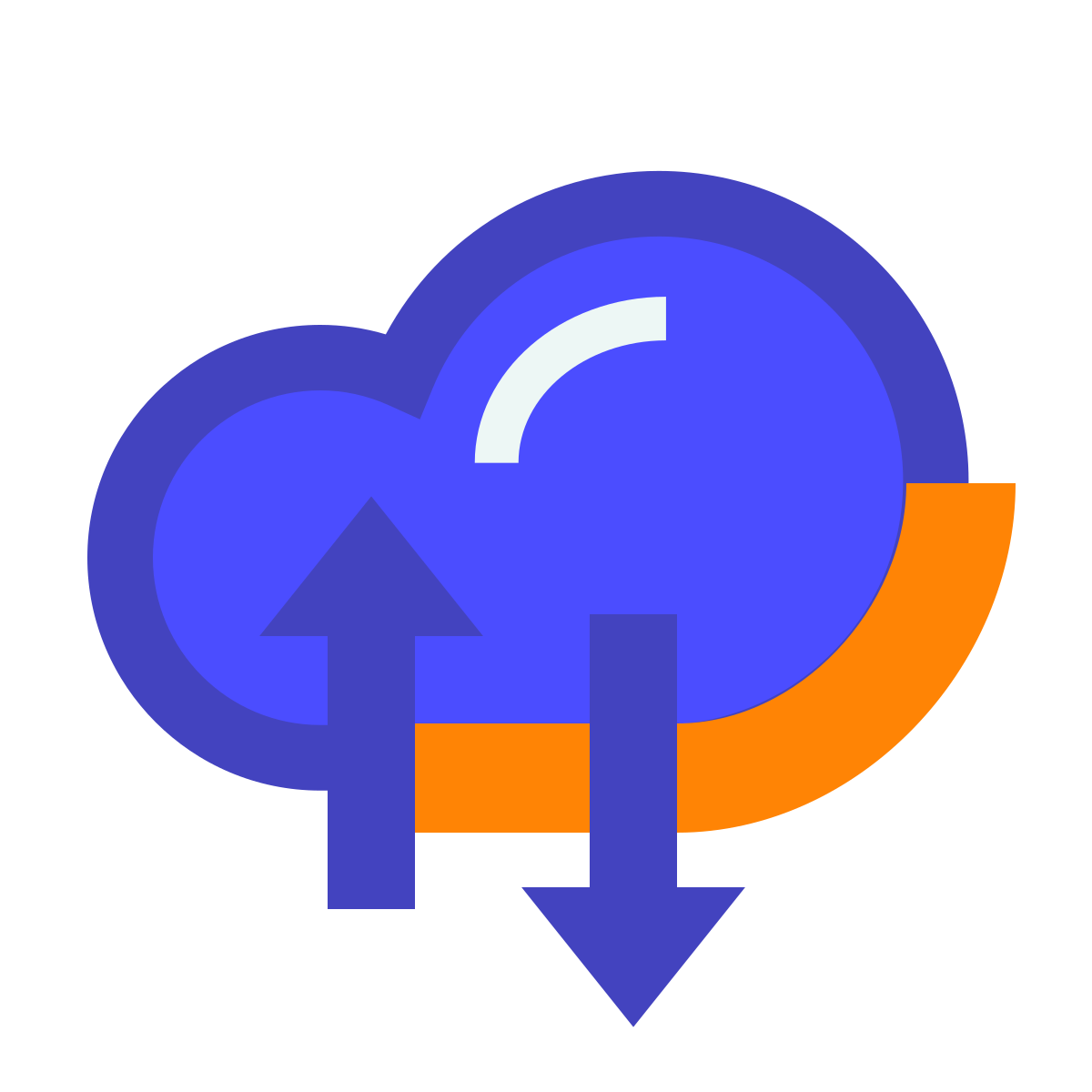 avantgarde style cloud backup restore icon