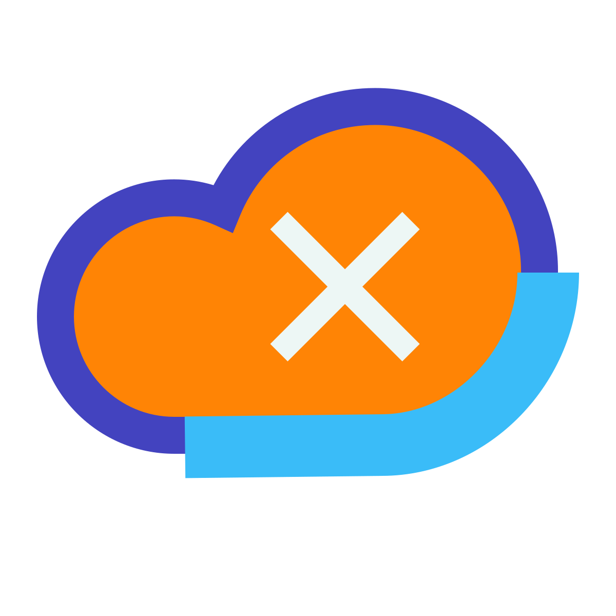 avantgarde style cloud cross icon