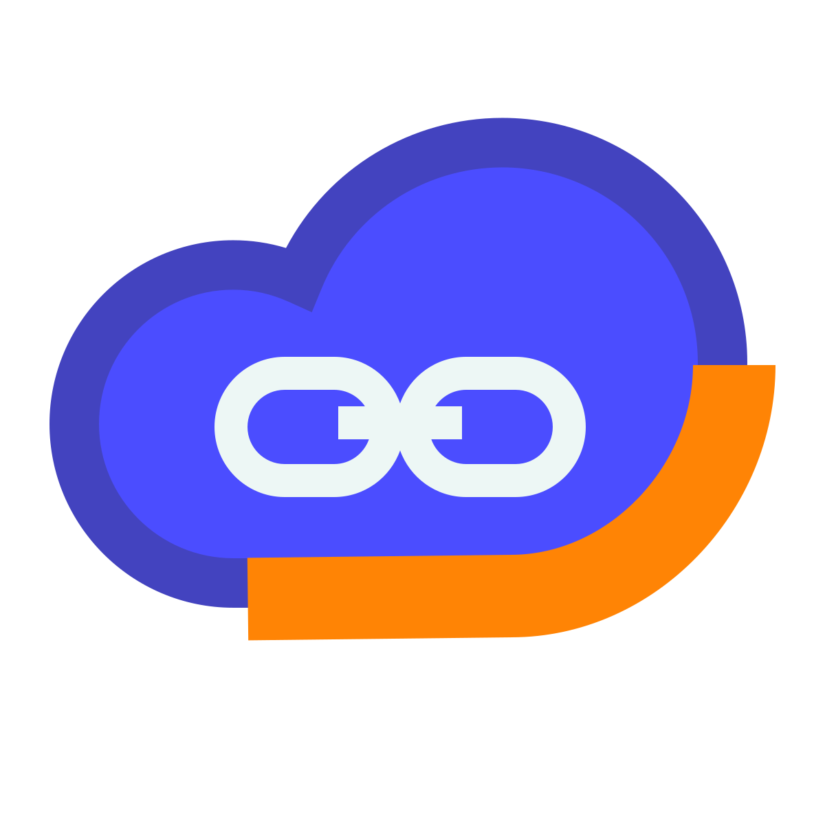 avantgarde style cloud link icon