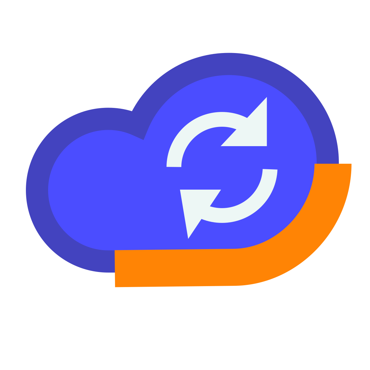 avantgarde style cloud sync icon