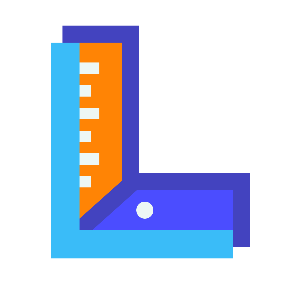 avantgarde style construction carpenter ruler icon