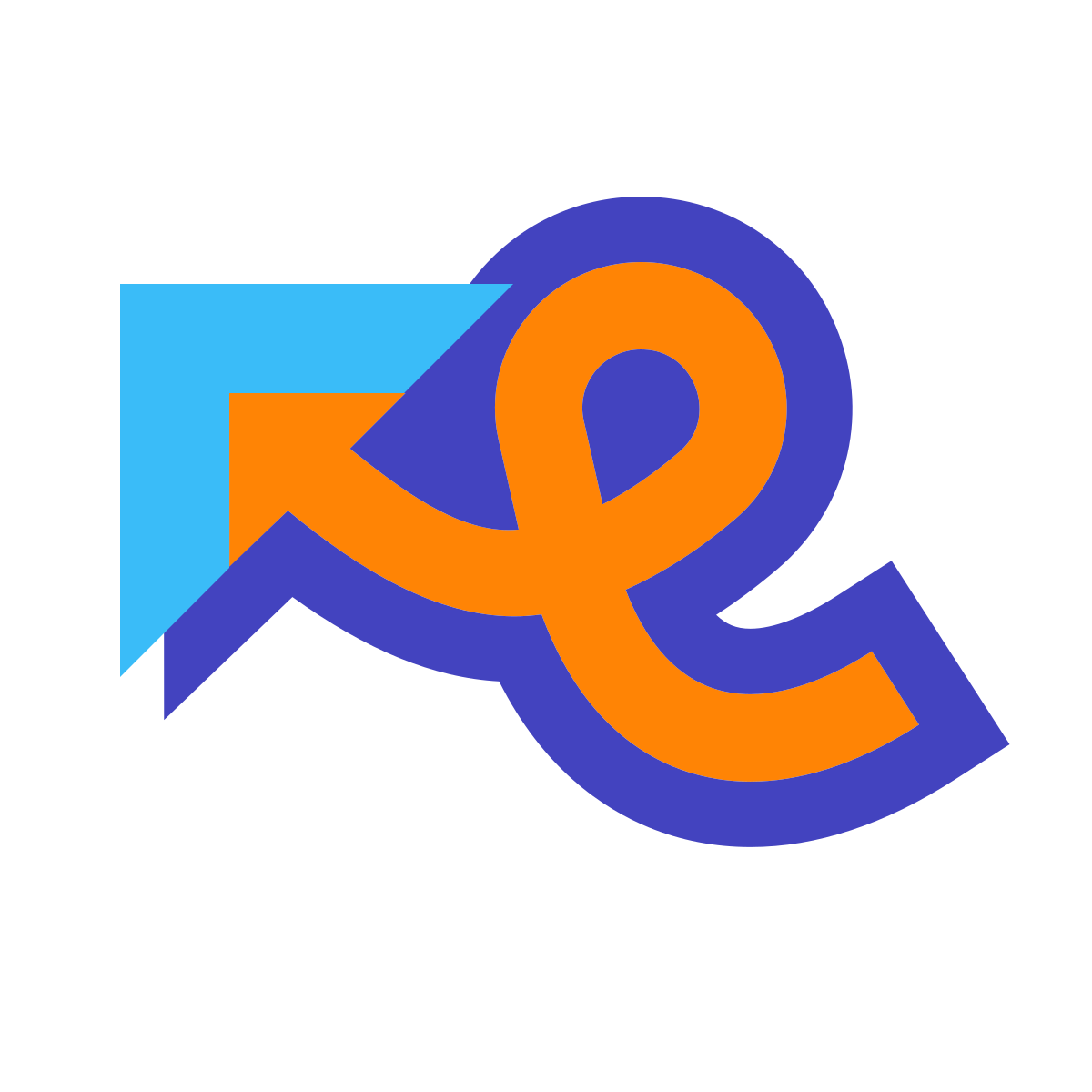 avantgarde style curly arrow icon