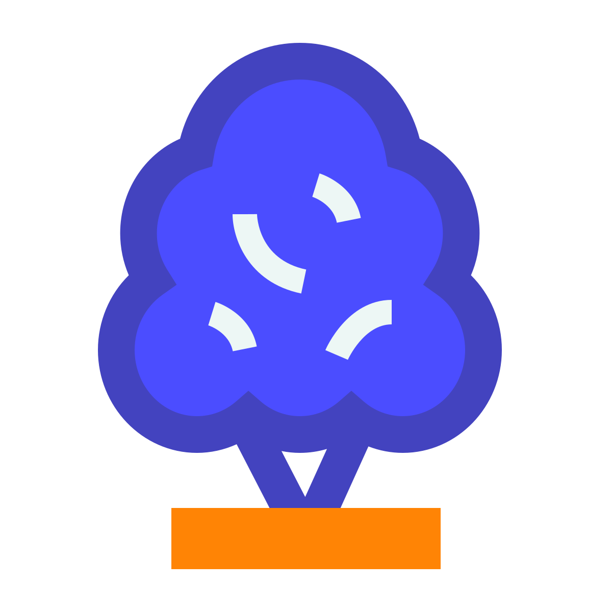 avantgarde style deciduous tree icon