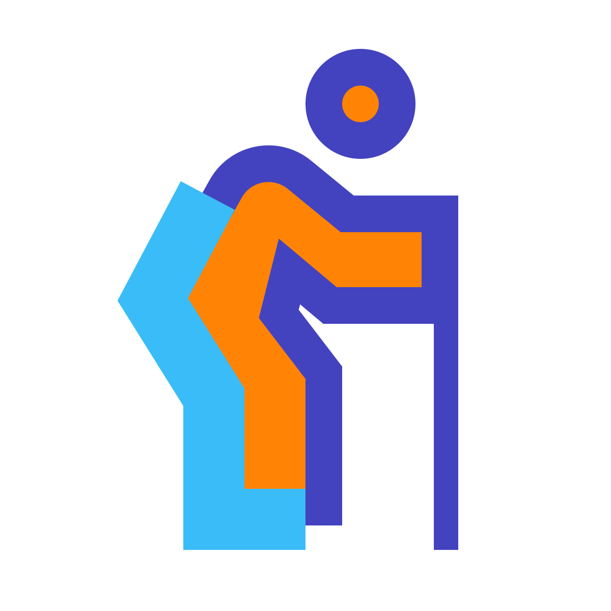 avantgarde style elderly person icon