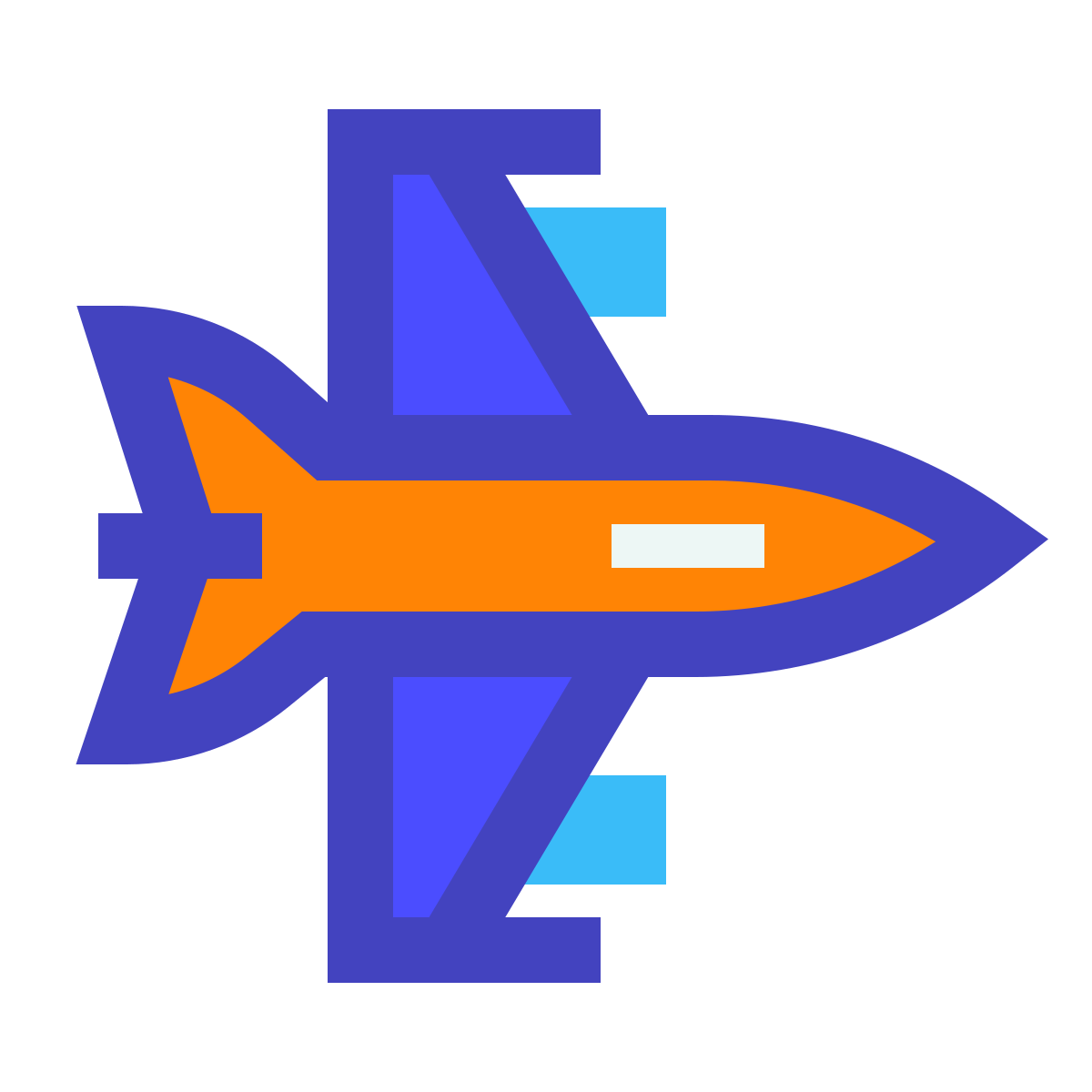 avantgarde style fighter jet icon
